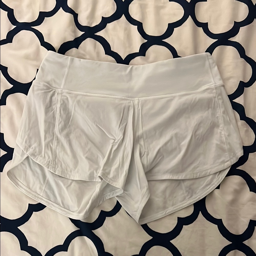 Lululemon Athletica White Speed Up 4” Shorts